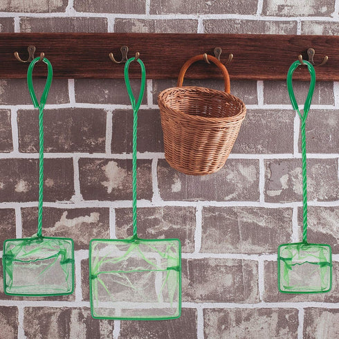 3in 4in 6in Aquarium Fish Net - Fine Mesh Quick Catch Nets with Long Plastic Handle for Fish Tank, Green