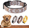 Dog Collars for Small, Medium & Large Dogs - Adjustable, Durable Patterns for Male and Female Dogs - White Woven