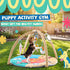Sunnymove 30 30 20 Inch, Puppy Play Gym, Dog Cat Activity Mat with Squeaky Toys, Interactive Sensory Mat for Pets, x x