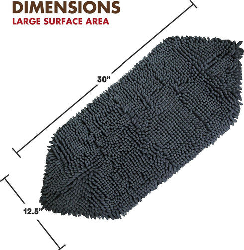 My Doggy Place Super Absorbent Microfiber Dog Towel - Quick Dry Shammy Towel with Hand Pockets, Charcoal