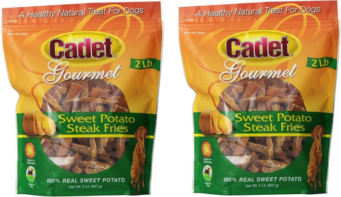 Cadet Sweet Potato Steak Fries Dog Snack (2 Pack) - 2-Pound Each