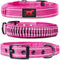 Heavy Duty Dog Collar with Handle | Ballistic Nylon Padded Reflective Collar with Adjustable Stainless Steel Hardware
