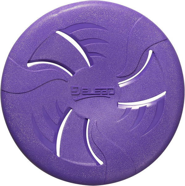 Indestructible Dog Flying Disc, Interactive Soft Lightweight Flyer for Medium Large Dogs, 9 inch (Purple)