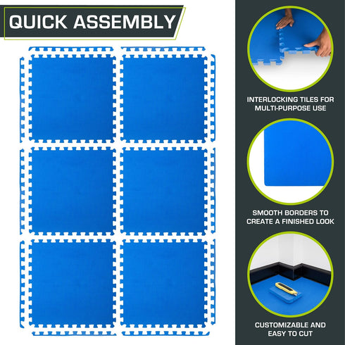 ProsourceFit Extra Thick Puzzle Exercise Mat, EVA Foam Interlocking Tiles for Home and Gym Flooring