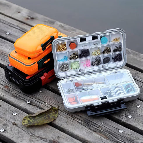 Fishing Tackle Box Portable Hard Case for Baits, Hooks, Lures, Swivels, Jigs, Sinkers - Orange Waterproof (1pcs)