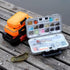 Fishing Tackle Box Portable Hard Case for Baits, Hooks, Lures, Swivels, Jigs, Sinkers - Orange Waterproof (1pcs)