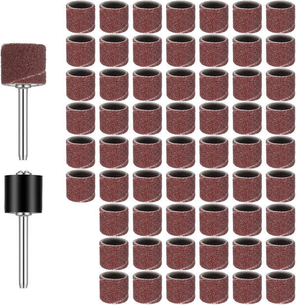 Wanmu 62Pcs Pet Nail Grinder Replacement Kit with Grit Sanding Bands, Dog Grinding