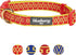 Blueberry Pet Adjustable Dog Collar, Gold Metallic Thread Zigzag, True Red, Small, Neck 12"-16"