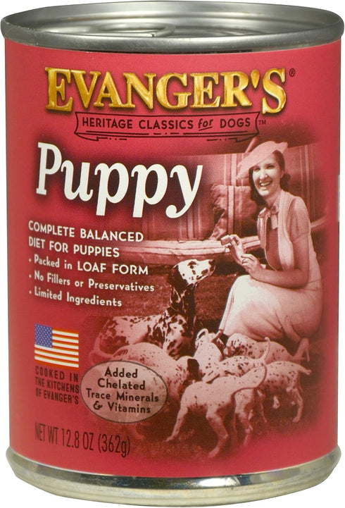 Evanger's Heritage Classic Puppy and Underweight Dogs Recipe, 12 x 12.8 oz Cans