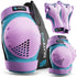 SKATEWIZ Skate Pads - Kids Skateboard Pads 8-14 - Smash - Size M/L in Blue Purple - Protection Gear Kit