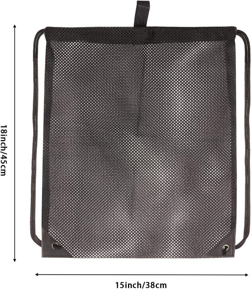 HAOGUAGUA 2-PACK Mesh Drawstring Bag, Mesh String Bag for Gym Laundry, Seashell and Beach Finds, Mushroom Hunting Bag