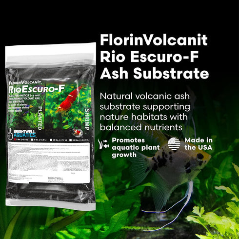 5lb Brightwell Aquatics FlorinVolcant Rio Escuro-F Volcanic Substrate for Freshwater Planted & Shrimp Aquariums Boosts