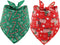 BoomBone Christmas Bandana for Dogs, 2 Pack Triangle Bibs Pet Scarf