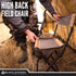 250 LBS, Black Sierra Folding Hunting Stool w/Under Seat Storage Pouch and Carry Strap, Lightweight Portable Hunt Chair