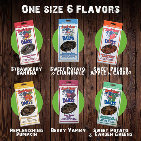 Sams Yams Sweet Potato Dog Treats: Healthy Vegan Chews for Large, Medium, or Small Breed Dogs, 7oz