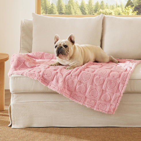 Bedsure Dog Blanket for Medium Dogs - Soft Fluffy Puppy Blanket, Cozy Calming Cat Blankets, Pink, 30x40IN