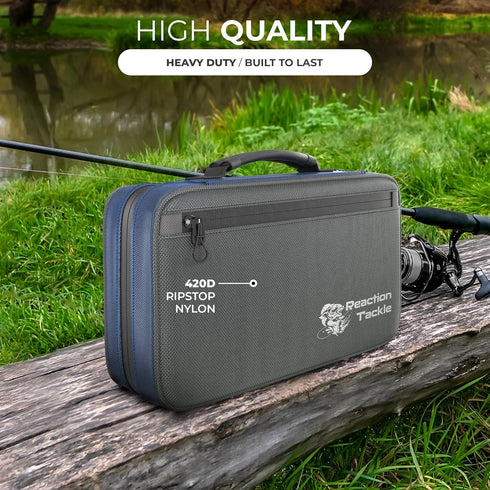 Reaction Tackle Deluxe Bait Binder - Salt Water Resistant with 4 Single & 2 Double Pocket Sleeves for Bait Storage