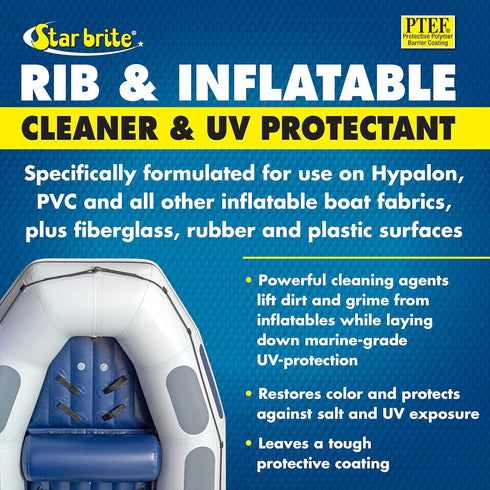 32 OZ (097232) STAR BRITE Rib & Inflatable Boat Cleaner & UV Protectant Spray - Lift Dirt, Grime & Restore Color While