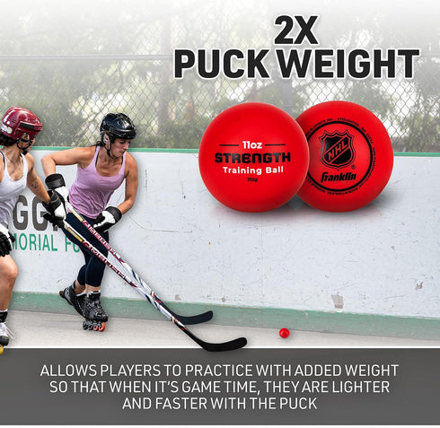 (4) Franklin Sports NHL Hockey Stick Handling Balls - Hockey Training Aids for Stick Handling + Hands Practice - On +