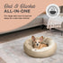 Best Friends by Sheri Cozy Cuddler Ilan Microfiber Hooded Blanket Cat and Dog Bed, Wheat 23"x23"