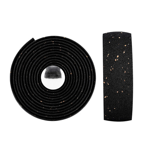 LSSH Cork Bike Handlebar Tape, Cycling Handle Wraps, EVA Road Bike Handlebar Tape – 2 Rolls (Black)