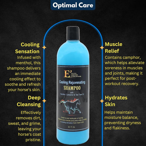E3 Cooling & Rejuvenating Pets Shampoo - 32 oz - Menthol, Camphor, Tea Tree for Soothing Relief for Dogs