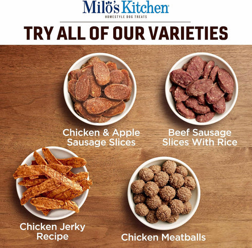 Milo's Kitchen Homestyle Dog Treats, Chicken Meatballs, 18 Ounce, High Protein, No Artificial Flavors