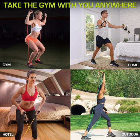 ProsourceFit Tube Resistance Bands Set with Attached Handles, Door Anchor, Exercise Guide for Home Workouts
