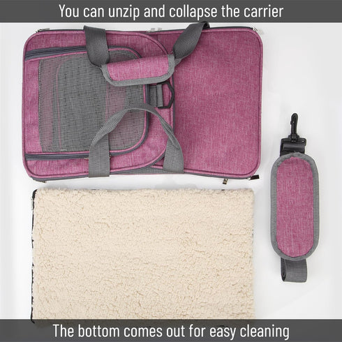 Mr. Pen Pet Carrier, Pink Soft Cat and Dog Travel Carrier Bag for Pets