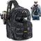 PLUSINNO Fishing Backpack Tackle Bag, Water-Resistant with Rod Holder, Ideal Fishing Gifts