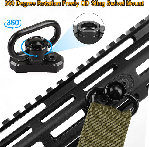 Two Point Sling 1.25" Traditional QD with Swivels Mounts for Mlock