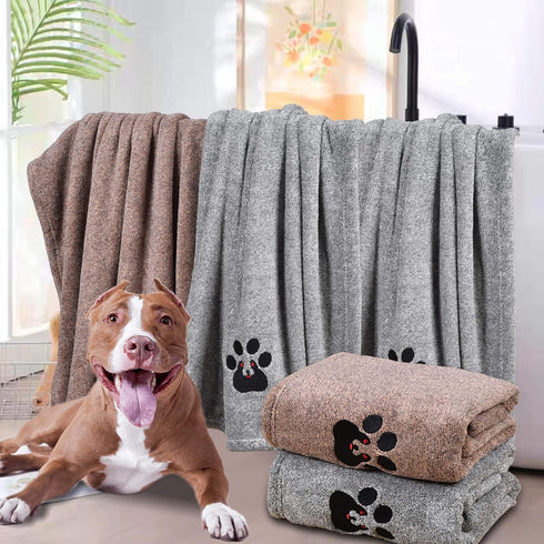 Dog Towels for Drying Dogs, Super Absorbent Soft Microfiber Bath Grooming Towel for Dogs, Cats, and Other Pets (M-36" *