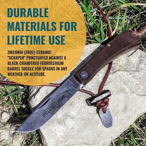 Wazoo The Bushcraft Fire Starter Necklace - USA Handcrafted Survival Necklace for Men