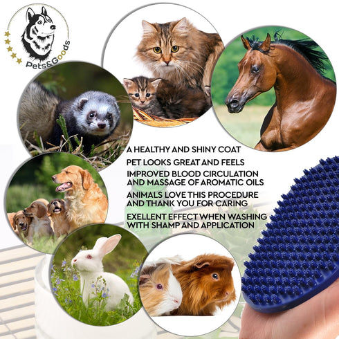 Dog and Cat Grooming Brush, Rubber Brush for Bathing, Washing, Deshedding Short or Long Pet Hair