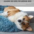 Dog Beds for Medium Dogs - Washable Calming Blue Fluffy Soft Bed, Anti-Anxiety Faux Fur Round Pet Bed