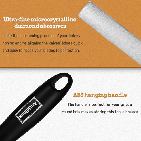 Hoof Knife Sharpener, 5 Inch Farrier Tool Honing Rod with Diamond Coating for Sharp Hoof Knives