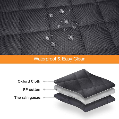 Dog Back Seat Cover Protector for Cars, SUVs, and Trucks, Scratchproof, Nonslip, Waterproof Material (Black)