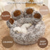 Jiupety Pet Round Paw Shape Bed, Calming Donut Dog Bed for Medium and Small Dogs, Machine Washable, Gray