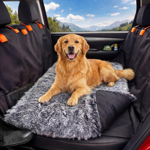 Hahafelt Backseat Pet Bed Mat, 54"x24.8"x3.9", Washable Dog Bed for Car, Soft Nonslip