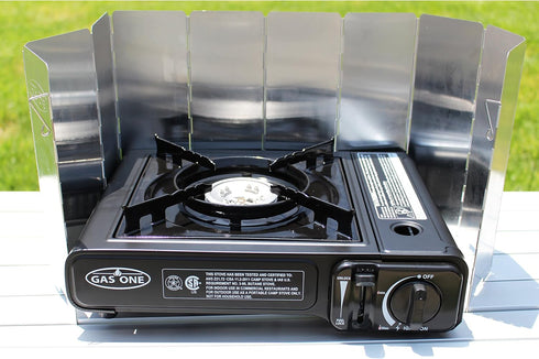 Gas One Aluminum 10 Plates Windscreen with Carrying Case for Backpacking, Camping, Butane, and Alcohol Stoves