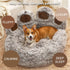 Jiupety Cute Round Calming Dog Bed, Plush Paw Shape Bed for Medium Large Breed Dogs, Soft and Cozy with Bolster, Gray