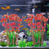 MyLifeUNIT 2 Pack Aquarium Plants, Tall Plastic Fish Tank Decorations, 15.75 Inches (Pink)