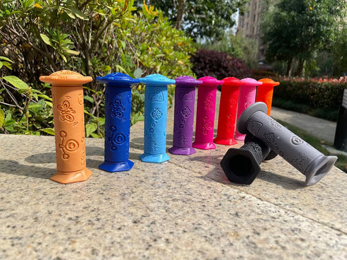 Kids Bike Handlebar Grips, 4Pcs Shorter Length (4.11"), Soft and Comfortable for Kids Girls Boys Bikes and Scooters