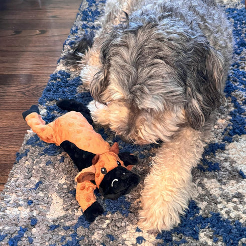 SPOT Skinneeez Extreme Stuffers Cow Dog Toy 14in - Stuffing Free with Squeaker & Rip Stop Mesh for Small to Medium Dogs