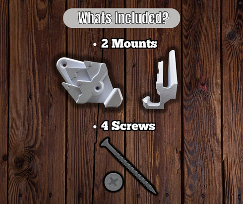 Snowboard Wall Mount with Hooks - Universal Design Snowboard Rack, Space Saver Wall Art (Black & White)