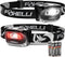 Foxelli LED Headlamp Flashlight for Adults & Kids, Lightweight Waterproof Headlight for Running, Camping, Hiking
