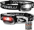 Foxelli LED Headlamp Flashlight for Adults & Kids, Lightweight Waterproof Headlight for Running, Camping, Hiking