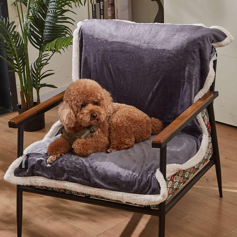 Puppy Blanket, Super Soft Sherpa Dog Blankets and Throws, Cat Fleece Sleeping Mat for Small Animals 45x30 Grey