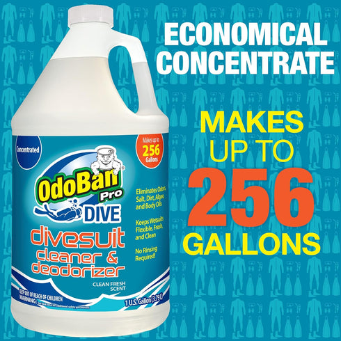 OdoBan Dive No-Rinse Wetsuit Cleaner Concentrate, 1 Gallon