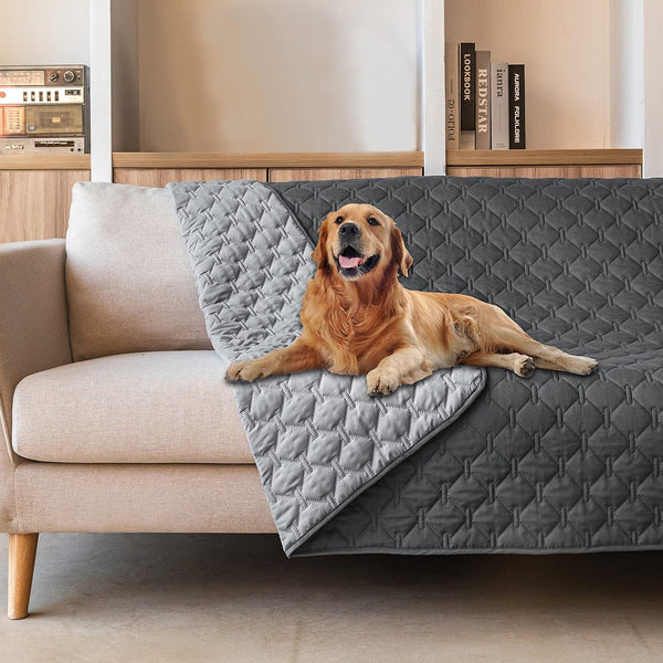 gogobunny 100% Double-Sided Waterproof Dog Bed Cover, Reversible Pet Blanket for Large Dog Cat, 52x82 Inch, Dark